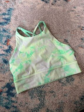 lululemon athletica Neon Green Marble High-Neck Crop Top